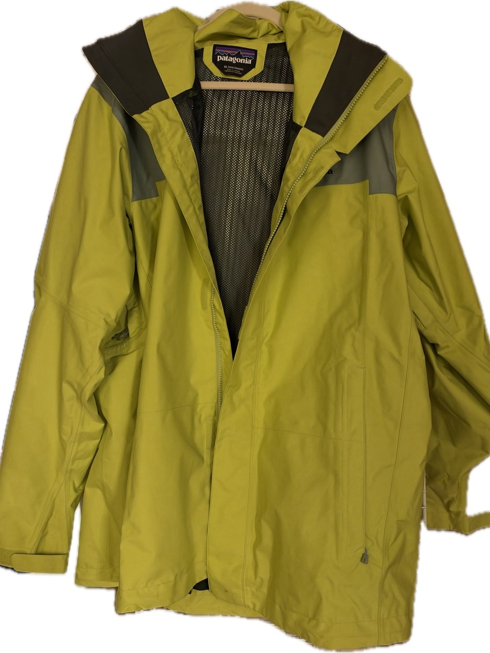 Patagonia Men's Chartreuse Hooded Waterproof Raincoat